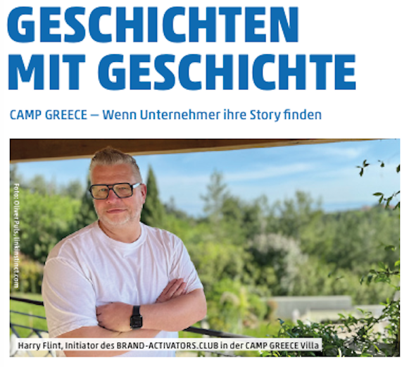 CAMP GREECE - Geschichten mit Geschichte im neuen Wirtschaftsmagazin 'Die Wirtschaft'